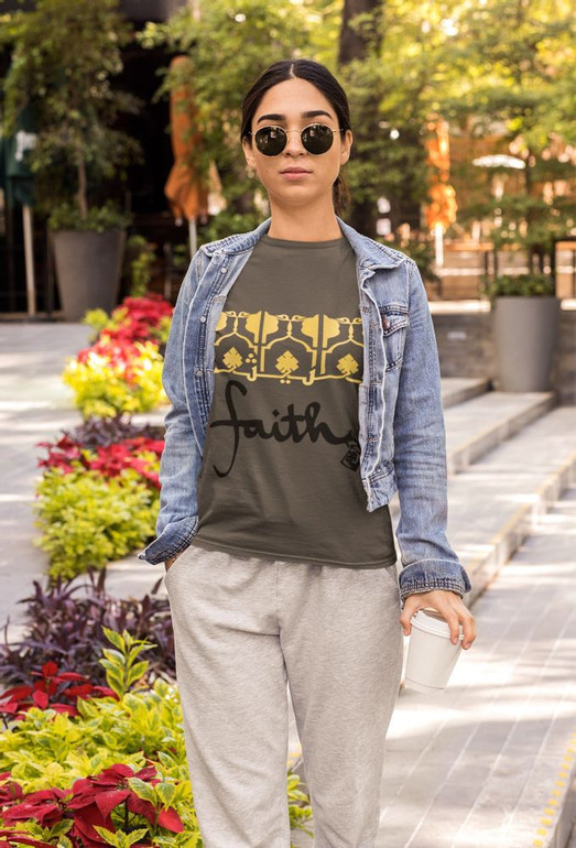Gray Graphic "Faith" Tee