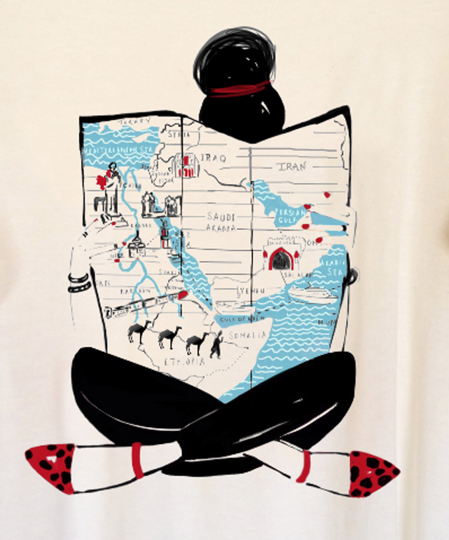 White Women's "Map Girl" Long Tunic Tee