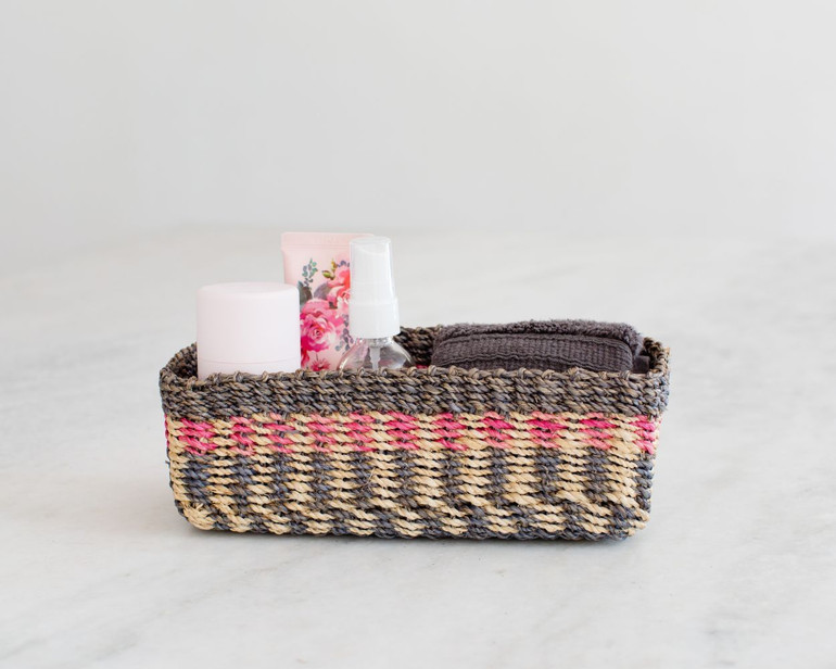 All Purpose Storage Tray | Blue + Pink + Natural