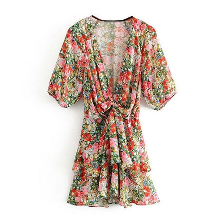 Women Floral Print Mini Dresses