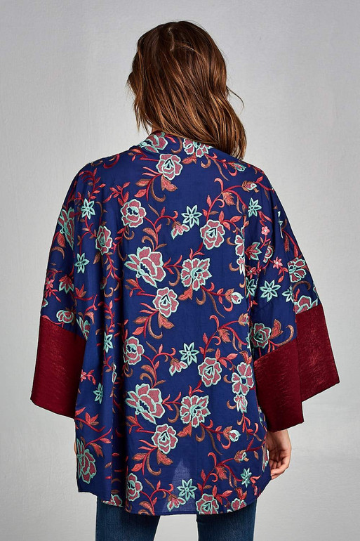 Floral Embroidered Kimono