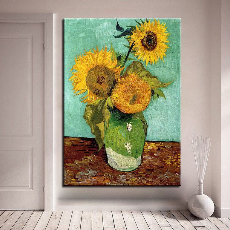 Canvas HD Prints Poster Wall Art Framework 1 Panel Sunflower Painting Home Decor Impressionism Abstract Pictures