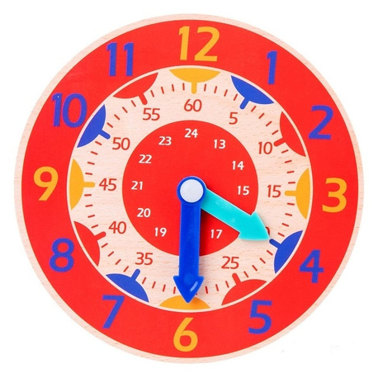Montessori Wooden Cognition Colorful Clocks Toys for Kids