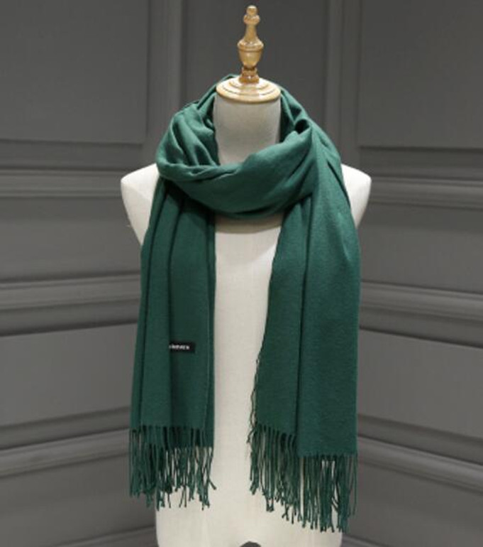 Winter Solid Color Cashmere Women Long 175cm Scarves Scarf