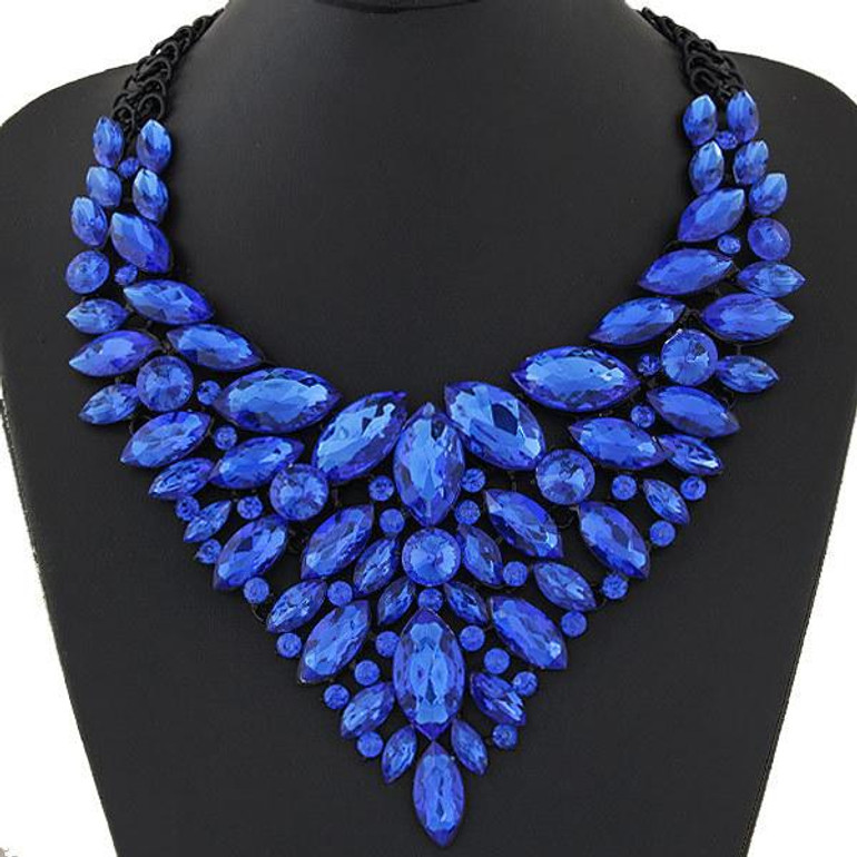 Women's Sapphire Crystal Statement Necklace
