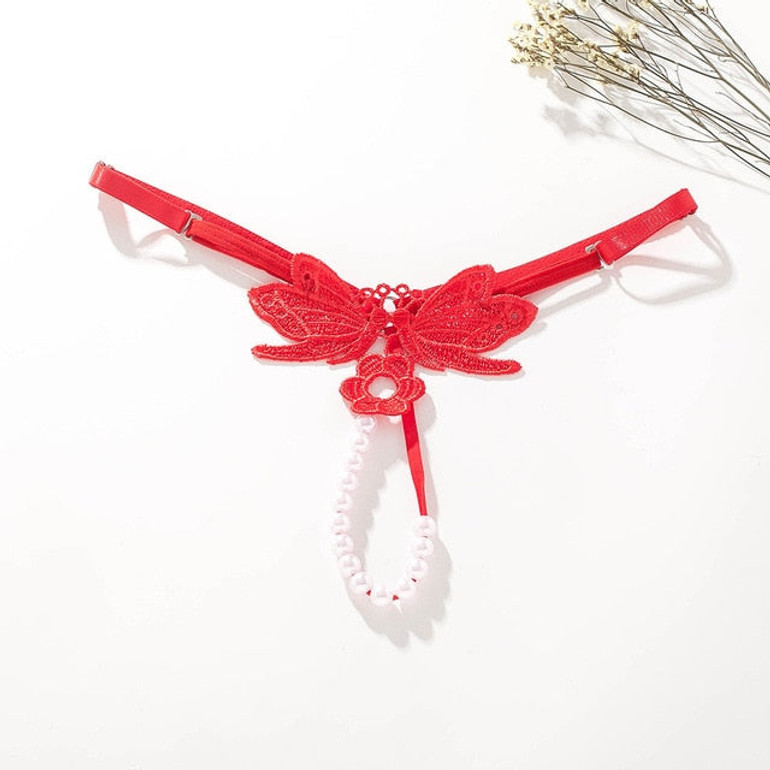 Female Erotic Lingerie Sexy Panties High Quality Underwear Lace G-string Briefs Pearls Thongs