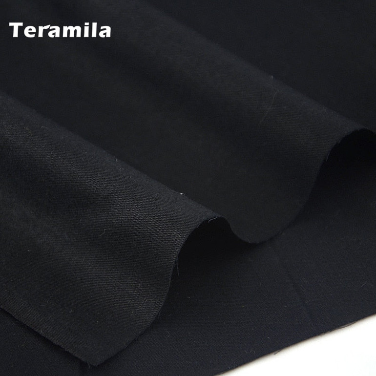 100% Cotton Fabric High Quality Classica Solid Black Color White Twill Fat Quarter Home Textile Quilting Patchwork Coth Telas