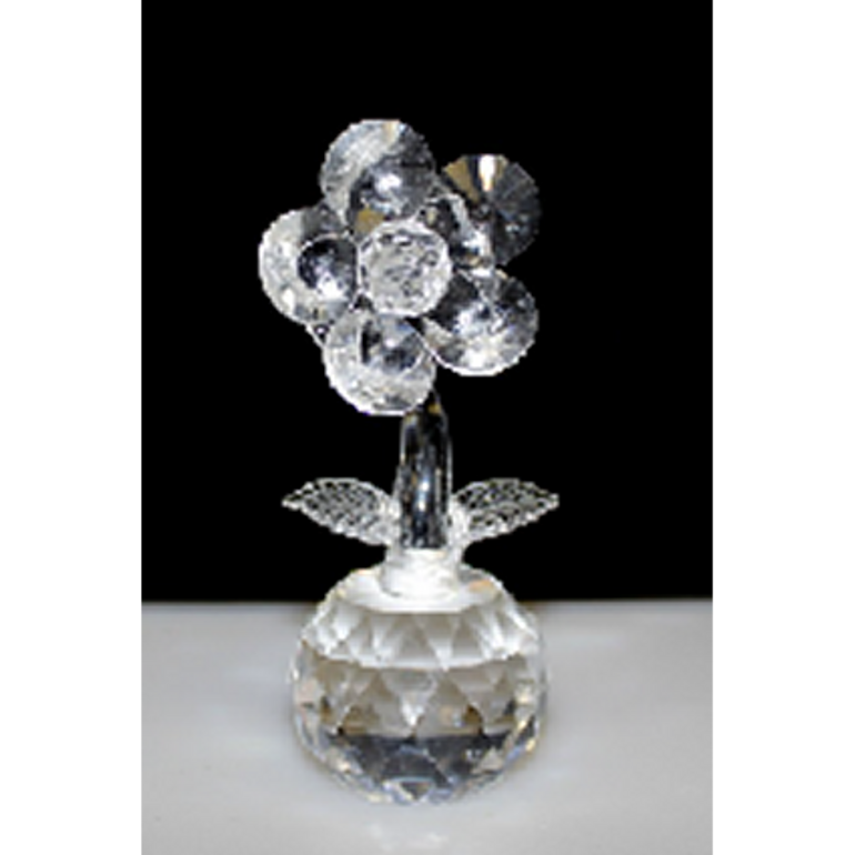 Single Crystal Flower on Crystal (Clear)