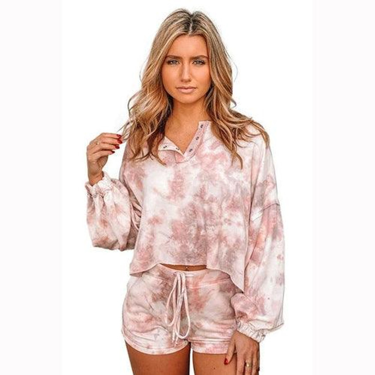 Lantern Long Sleeve Tie-dye Printed Sports Tracksuit