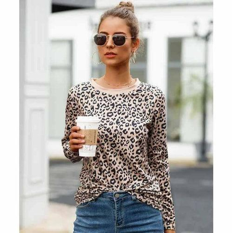 Leopard Print Long Sleeve Tee