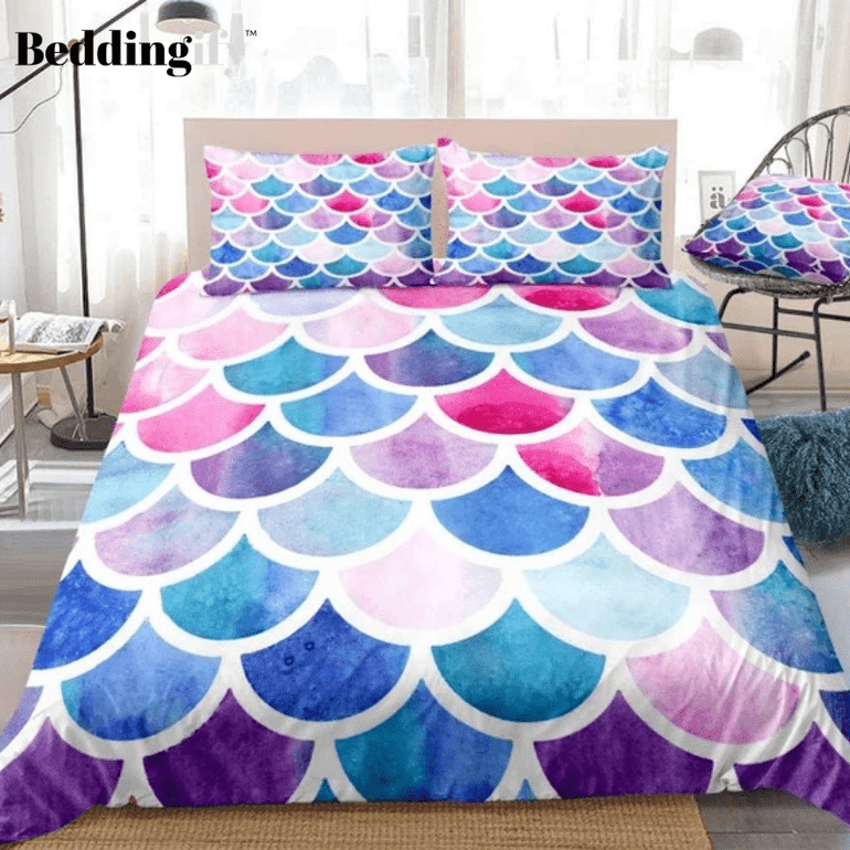 Rainbow Mermaid Scales Bedding Set