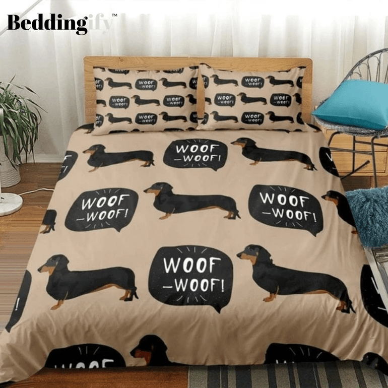 Cartoon Sausage Dog Bedding Set