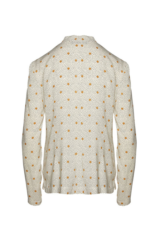 Print Blouse with Ruffle Detail