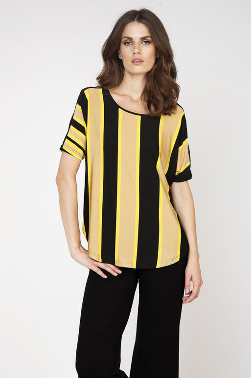 Sheer Detail Stripe Top