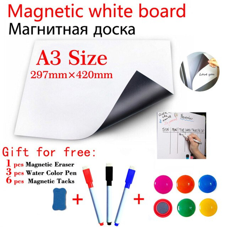 School Magnetic WhiteBoard For Kids Dry Erase White Boards Fridge Stickers Home Office Message Boards Month Weekly Plan