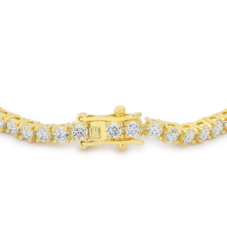 Goldtone Finish Victorian Cubic Zirconia Tennis 8 Inch Bracelet