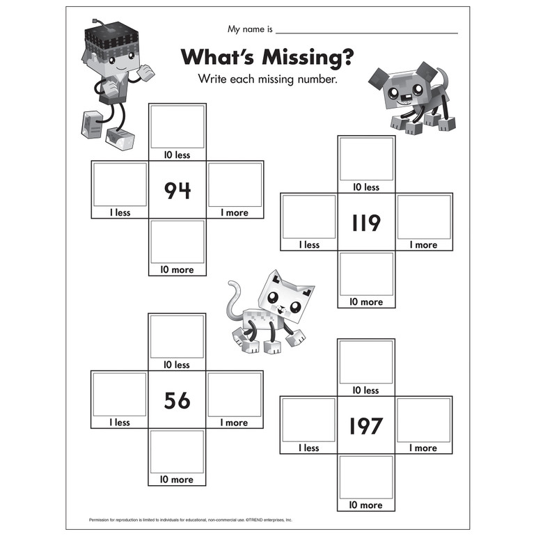 What's Missing? Number Worksheet Free Printable