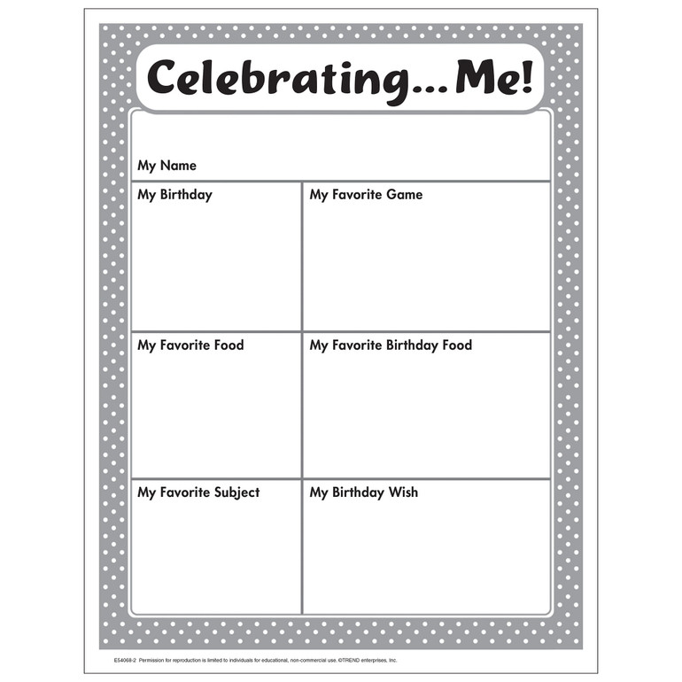 Celebrating Me Polka Dots Border Worksheet Free Printable