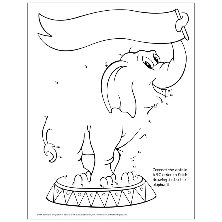 Alphabet Circus Dot-to-Dot Free Printable