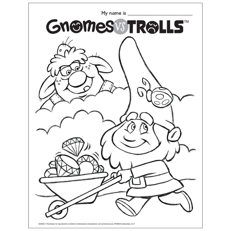 Gnomes vs Trolls™ Coloring Page Free Printable