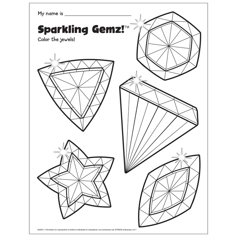 Gemz!™ Coloring Page Free Printable