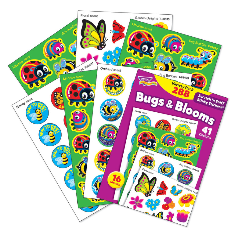 Bugs & Blooms Scratch 'n Sniff Stinky Stickers® Variety Pack