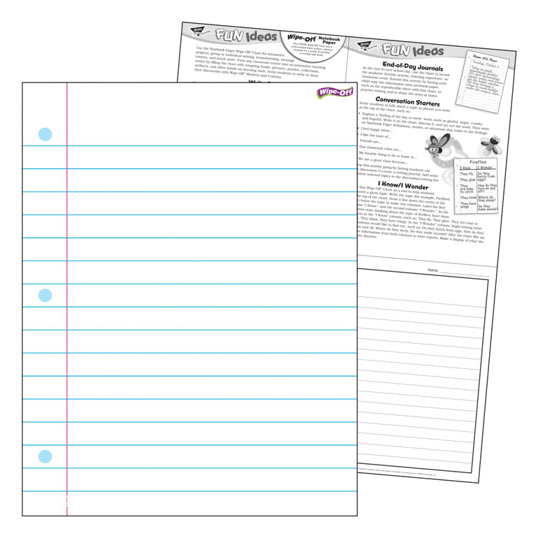 Notebook Paper Wipe-Off® Chart
