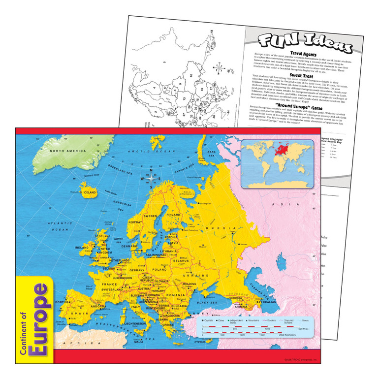 Continent of Europe Learning Chart