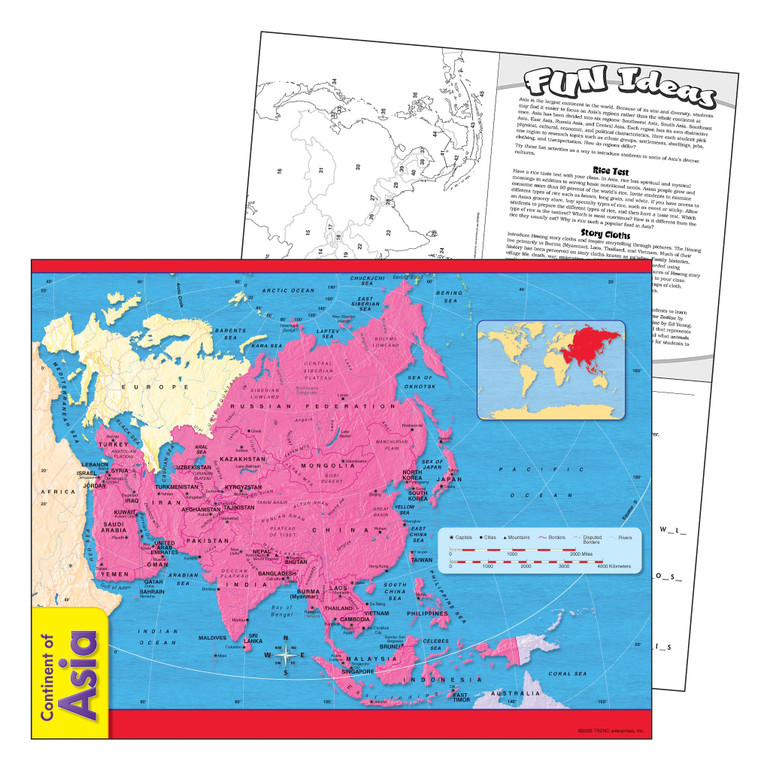 Continent of Asia Learning Chart