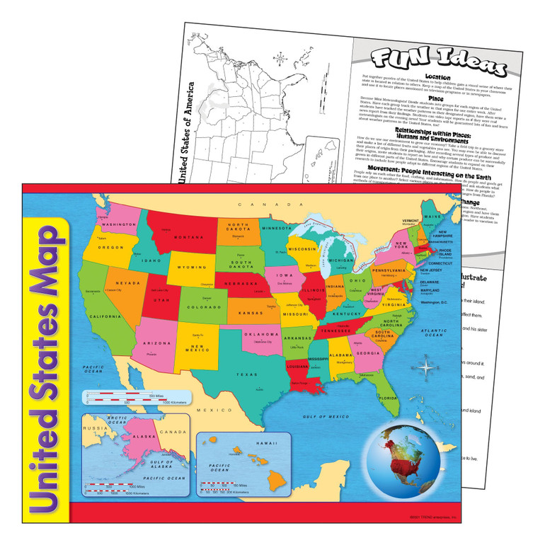 United States Map Learning Chart