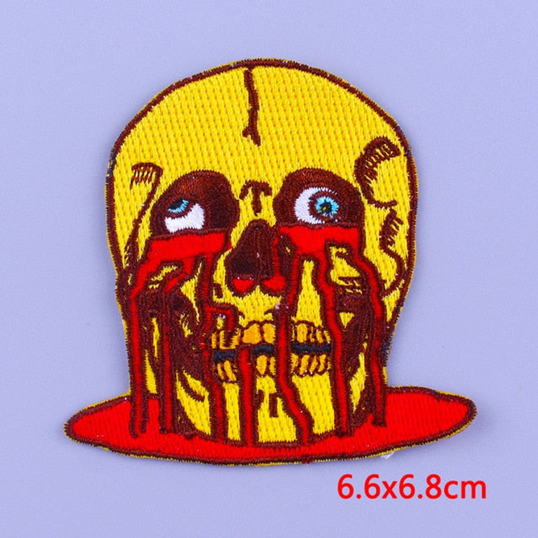 Bleeding Skull Embroidered Patch