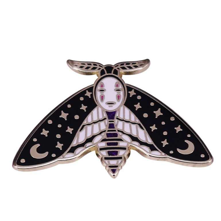 No Face Moth Enamel Pin