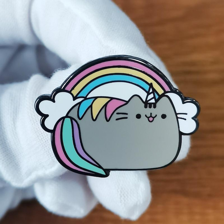Cute Cat With Unicorn Horn Enamel Pin