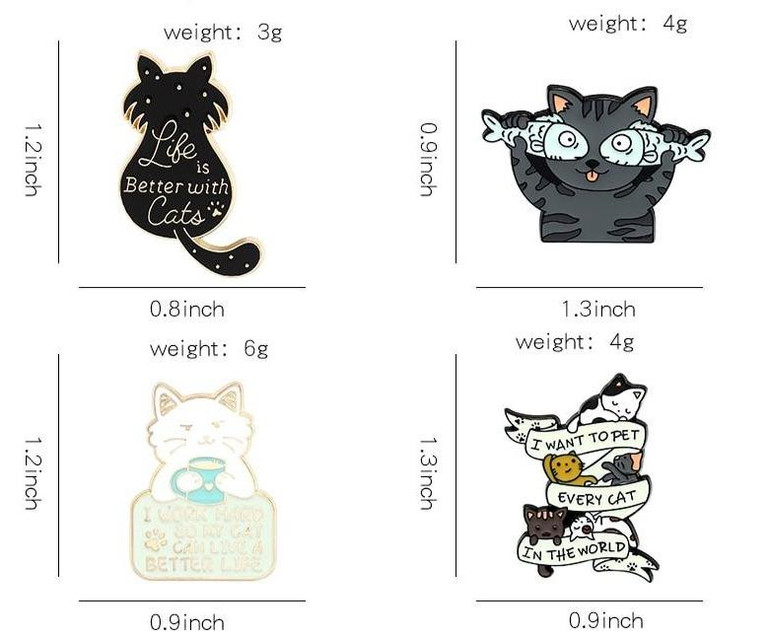 Life is Better with Cats Enamel Pins