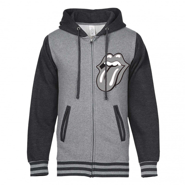 Rolling Stones Tongue Logo - Mens Gun Metal Hoodie