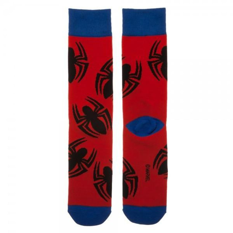 Marvel Spiderman Large All Over Print Crew Socks