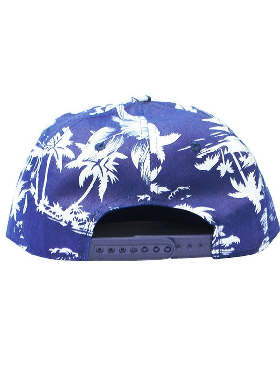 Midnight Bluu Waves and Palm Trees Diver Snapback