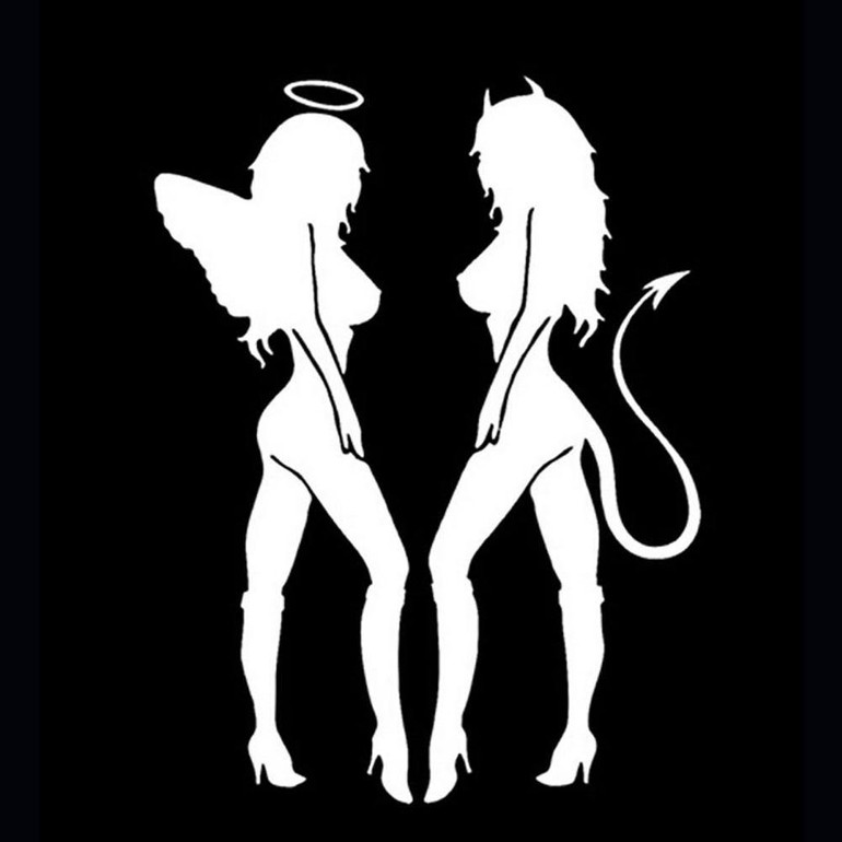 Angel Devil Sexy Girl Funny Car Sticker Decal Auto Truck Styling Decoration