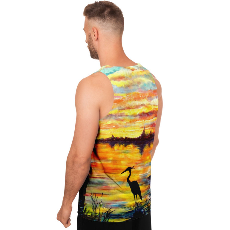 Heron Sunset by Tocher - Unisex Tank Top Heron Sunset by Tocher - Unisex Tank Top