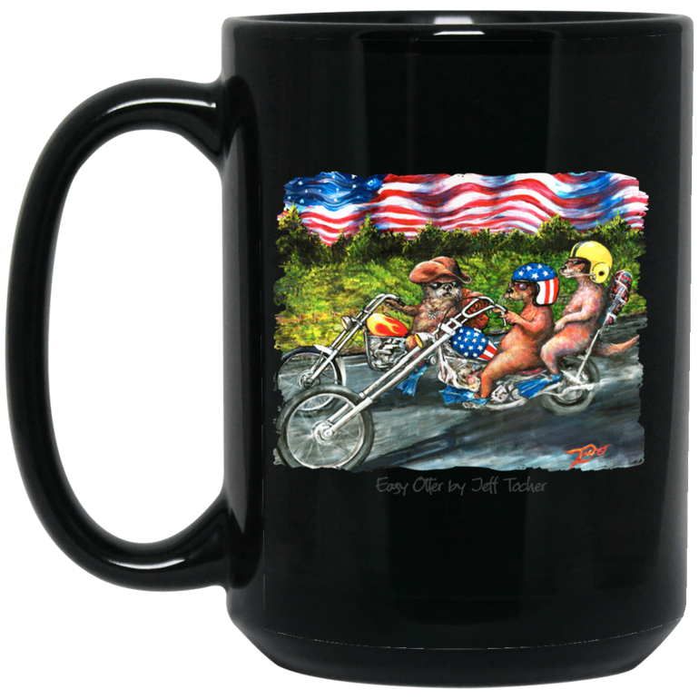 Easy Otter by Tocher - Black Mugs