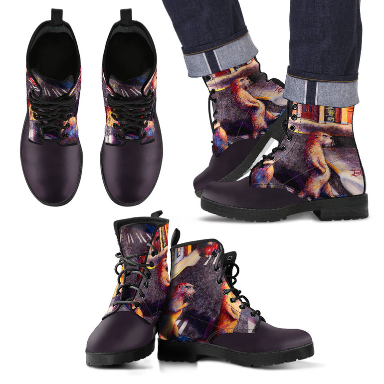 Otter Road by Tocher (otters) - Men's Eco-Leather Boots