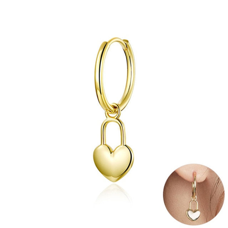 bamoer 925 sterling silver Gold Colors Circle Earrings ear clipr Hoop Earrings for kids women Wedding Jewelry BSE285