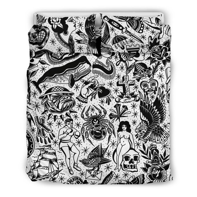 3 Piece Tattoo Flash Bedding Set 3 Piece Tattoo Flash Bedding Set