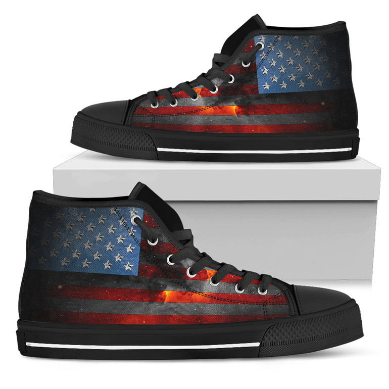 American Space Flag Men's High Top Shoes American Space Flag Men's High Top Shoes