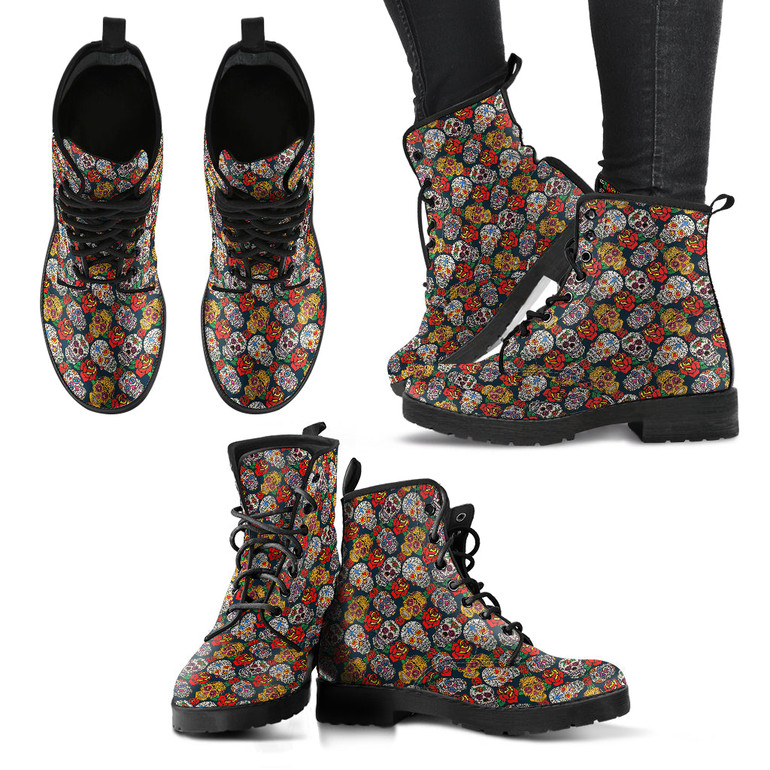 Sugar Skull 2 Handcrafted Boots