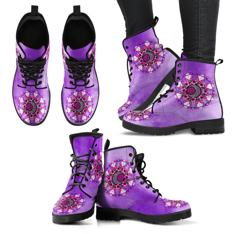Sun & Moon Flower V3 Handcrafted Boots