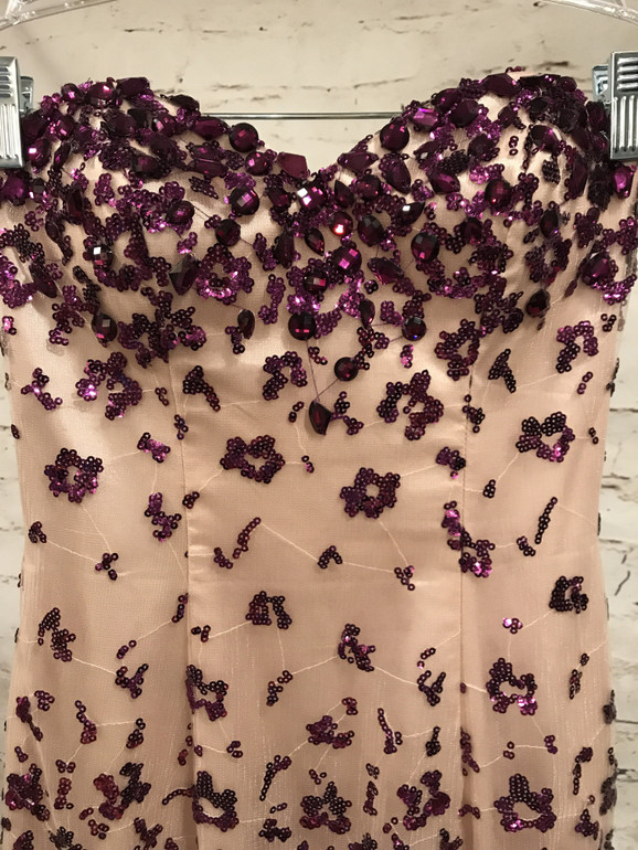 PURPLE/TAN MERMAID GOWN