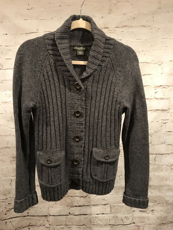GRAY WOOL CARDIGAN