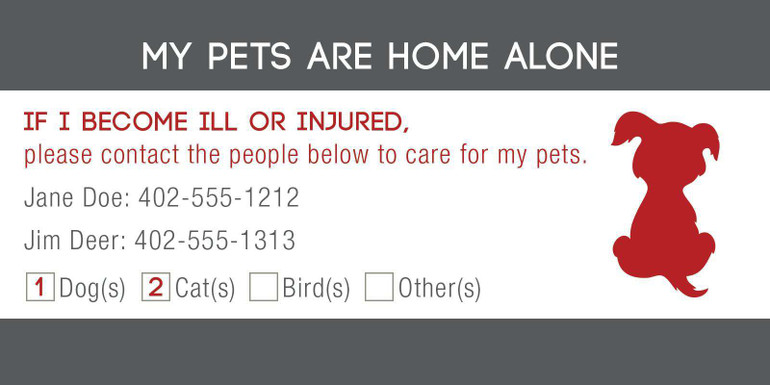 ID Card - Pets Are Home Alone - Checkbox Design