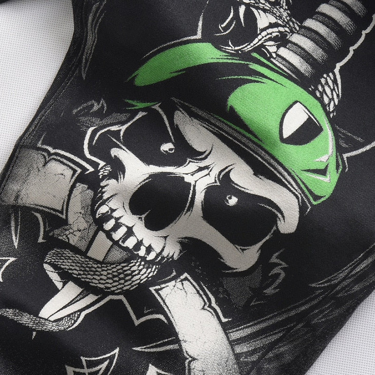 New Fashion Men's Skull Printed Jeans Five-Pocket Jean
